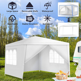 Tangkula 10'x10' Canopy Tent, Party Wedding BBQ Tent, Heavy Duty Gazebo Shelter Pavilion Cater w/4 Removable Sidewalls