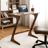 Bamboo TV Tray Sofa Side Table, Z-Shaped Couch Table with 29.5'' x 16'' Tabletop