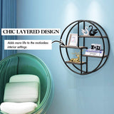 Tangkula Round Wall Shelf, Wall-Mounted Circular Shelf