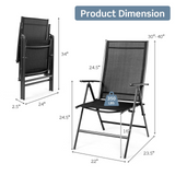 Tangkula Set of 2 Patio Foldable Dining Chairs