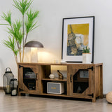 Tangkula Farmhouse TV Stand for TVs up to 65 Inch Flat Screen, Media Console Cabinet, Rustic Brown