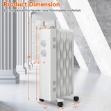 Tangkula 1500W Oil Filled Radiator Heater, Electric Space Heater with 3 Heating Modes
