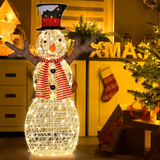 Tangkula Christmas Outdoor Lighted Snowman Yard Xmas Decorations and Zip Ties Indoor/Outdoor Holiday Decoration