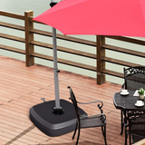 Tangkula Patio Cantilever Offset Umbrella Base with Wheels