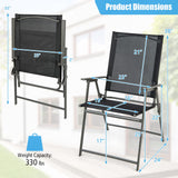Tangkula Set of 2/4 Patio Folding Chairs, High Back Dining Chairs with Weather-Resistant Fabric
