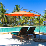 Tangkula 10 FT Patio Offset Umbrella with 8 Ribs, Outdoor Cantilever Umbrella with Cross Base and Crank