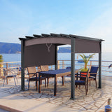 10ft x 10ft Outdoor Retractable Pergola, Patio Metal Pergola with Adjustable Sliding Sun Shade Canopy