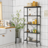 Tangkula 5 Layer Bookshelf, Freestanding Storage Shelving Unit with Steel Frame