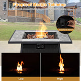 Tangkula 35 Inch Rattan Propane Gas Fire Pit Table, Patiojoy 50,000 BTU Outdoor Wicker Patio Propane Fire Pit