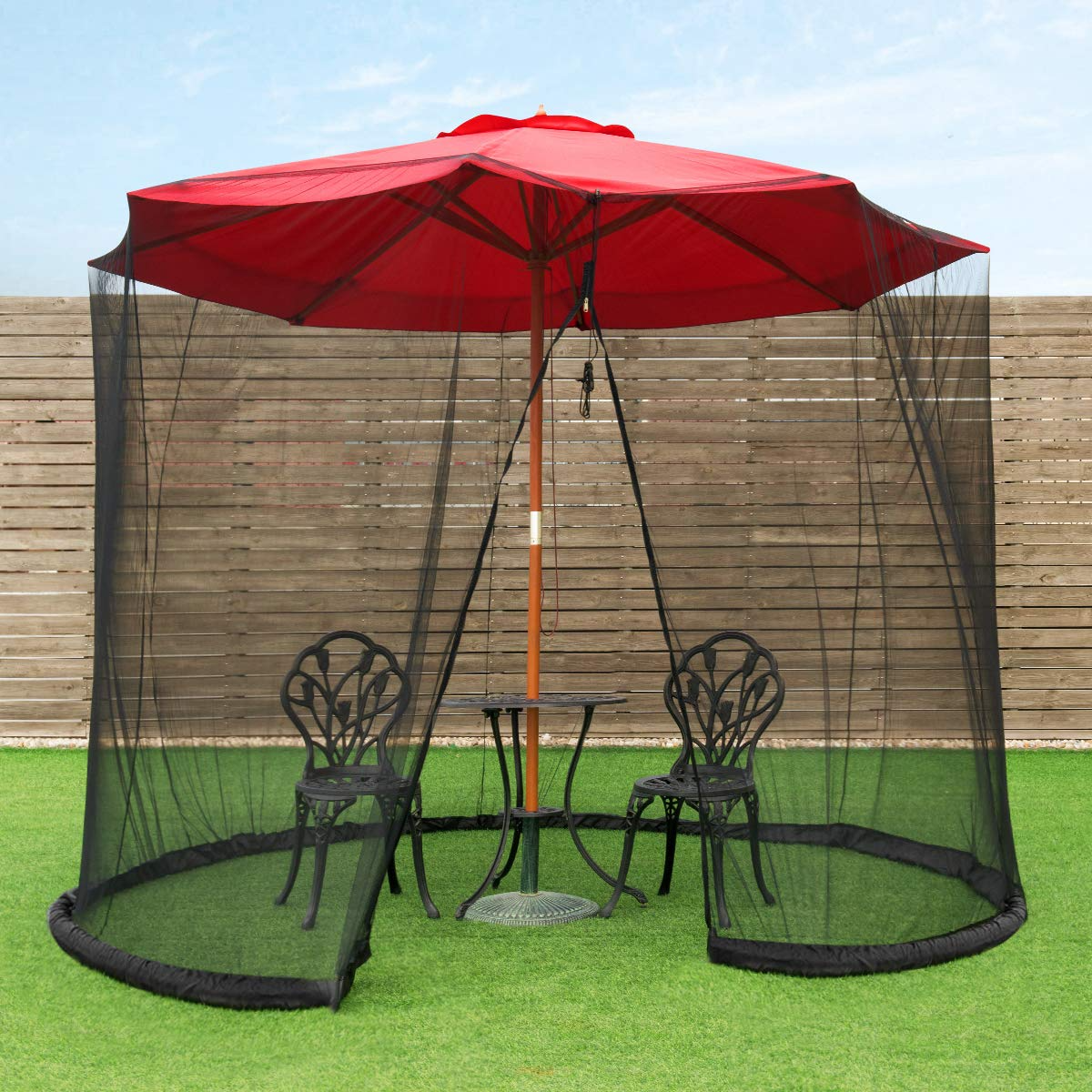 buy patio umbrella netting Outdoor 9/10FT Umbrella Table Screen Mosquito Bug Insect Net