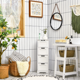 Tangkula Bathroom Floor Cabinet with 4 Drawers, 12 x 12 x 33 Inch