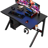 Tangkula Computer Desk Gaming Desk, E-Sports Gaming Workstation with Cup Holder & Headphone Holder