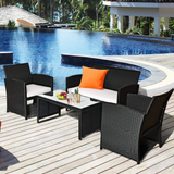 Tangkula Patio Wicker Conversation Furniture Set