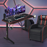 Tangkula 55 Inch Gaming Desk with Free Mouse Pad, T-Shaped Racing Computer Desk