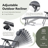 Tangkula Outdoor Aluminum Chaise Lounge Chair