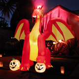 Tangkula 10 FT Halloween Inflatable Giant Fire Dragon, Blow-up Outdoor Halloween Decorations with Built-in LED Lights