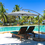 Tangkula 10 FT Patio Offset Umbrella with 8 Ribs, Outdoor Cantilever Umbrella with Cross Base and Crank