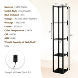 Tangkula Floor Lamp with Shelves, 64 Inches Modern Shelf Floor Lamp with 3-Level Dimmable LED Bulbs and Rotatable LED Poles