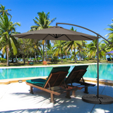 Tangkula 10 FT Patio Offset Umbrella with 8 Ribs, Outdoor Cantilever Umbrella with Cross Base and Crank