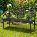 Tangkula Outdoor Steel Garden Bench Park Bench