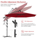 10FT Outdoor Patio Umbrella Solar LED Lighted Sun Shade Market Umbrella