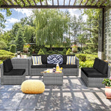 8 PCS Outdoor Patio Furniture Set, Rattan Wicker Sofa Set