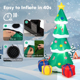 Tangkula 6 FT Inflatable Christmas Tree, Blow up Christmas Tree with 3 Gift Boxes, Self Inflating X-mas Tree with LED Lights