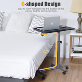 Tangkula Overbed Laptop Desk, Mobile Laptop Stand with Tilting Tabletop