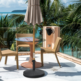 49 LBS Patio Umbrella Base, 20.5 Inch Outdoor Umbrella Stand W/Rattan Design