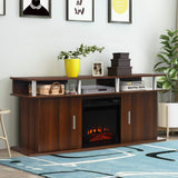 Fireplace TV Stand, Modern Media Console Table for TVs up to 70 Inches, Entertainment Center