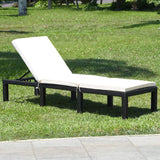 Patio Wicker Lounge Chair, Outdoor Rattan Adjustable Reclining Backrest Lounger Chair