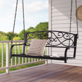 Tangkula 2 Person Hanging Porch Swing, Patio Swing Bench with Chains