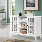 Tangkula Wood TV Stand, Classic Design Storage Console Free Standing Cabinet for TV up to 50"