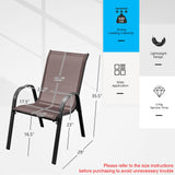 Tangkula 4 Pieces Patio Dining Chairs, Outdoor Stackable All Weather Heavy Duty Dining Chairs Set with Armrests