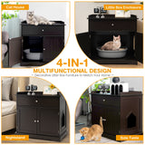 Tangkula Litter Box Enclosure, Cat Litter Box Furniture Hidden with Large Drawer, 2 Doors