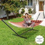 Tangkula 12.5 ft Hammock Stand Only, 2 Person Heavy Duty Steel Hammock Frame with 2 Hanging Chains