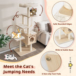 Modern Wood Cat Tree for Large Cats - Tangkula