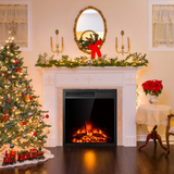 Tangkula Electric Fireplace Insert, Freestanding & Recessed Electric Fireplace Heater with Remote Control