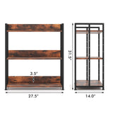 Tangkula Bookshelf, 5 Tier Industrial Book Shelf with Adjustable Shelves and Metal Frame
