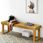 Tangkula 52 Inches Acacia Wood Patio Bench