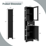 67" Tall Bathroom Storage Cabinet, Black - Tangkula