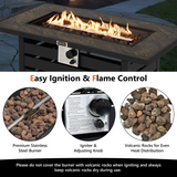 Tangkula 42 Inch Outdoor Gas Fire Pit Table, Patiojoy 50,000 BTU Rectangular Propane Fire Pit