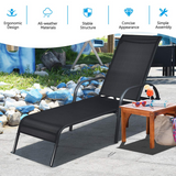 Tangkula Patio Chaise, Set of 2, Back Adjustable Weatherproof Recliner Outdoor Lounger Chair