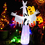 Tangkula 8 FT Halloween Inflatable Ghost, Blow-up Yard Halloween Decorations with Built-in LED Lights & Magic Rotating Lamp