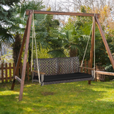 Tangkula 2 Person PE Wicker Porch Swing Bench, 800 LBS Weight Capacity