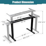 Tangkula Dual Motor Standing Desk Frame, Electric Sit Stand Up Desk Base