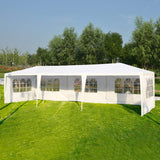 Tangkula 10'x30' Outdoor Canopy Tent Heavy Duty Party Wedding Event Tent Sturdy Steel Frame with 5 Removable Sidewalls Waterproof