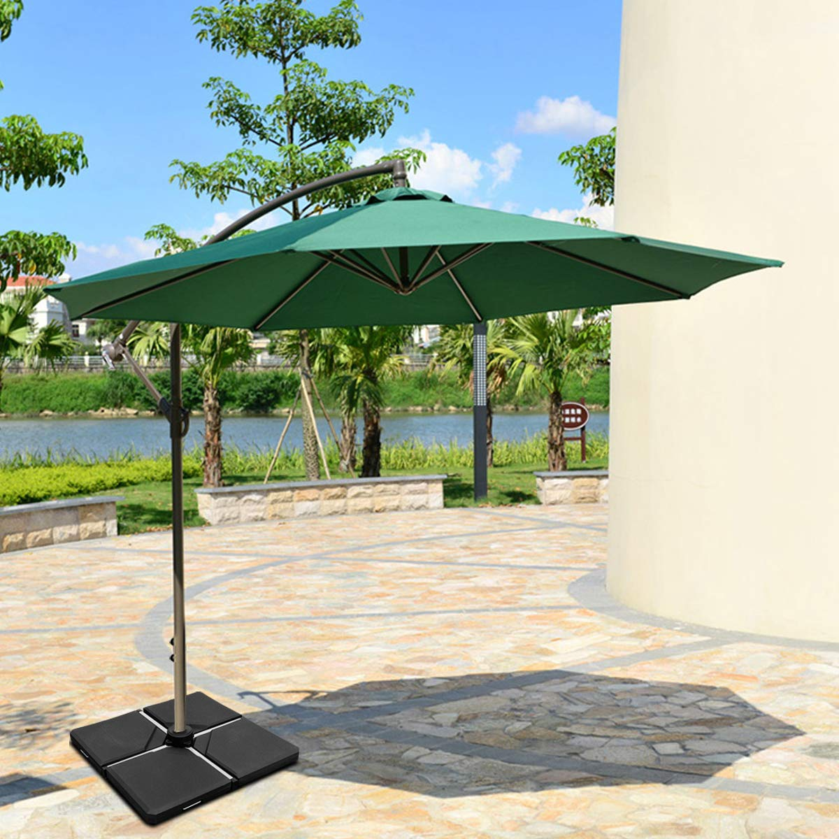 abba patio 4pcs offset umbrella base Tangkula 4PCS Patio Cantilever Offset Umbrella Base Weight Stand, 38" – tangkula