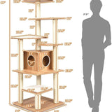 Tangkula Modern Wood Cat Tree