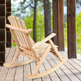 Tangkula Log Rocking Chair, Outdoor Wood Porch Rocker Chair(1 & 2, Natural)